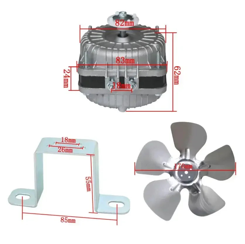 Motor de 25W 35W 40W 60W 75W 100W para resfriamento de geladeira e condensação, motor do ventilador do condensador do freezer