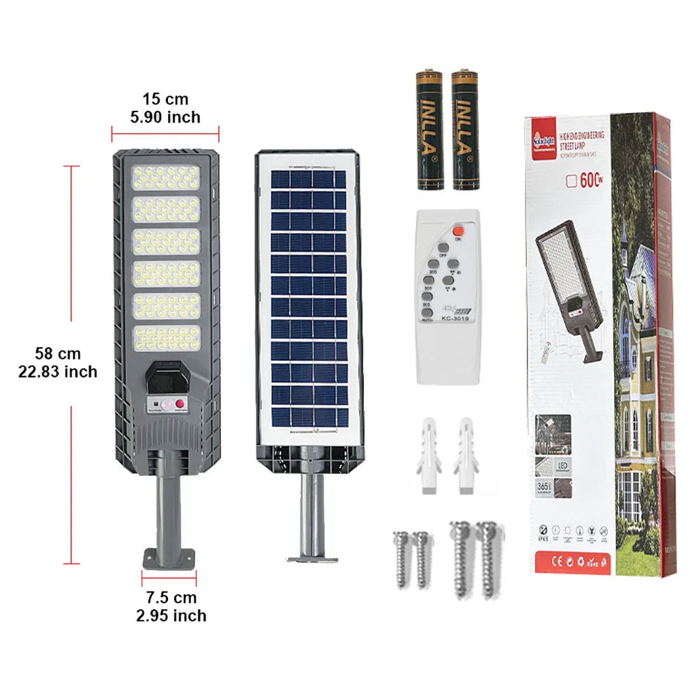 Luminária 4000W/3000W/1000W Solar para área externas à Prova d'Água com sensor de movimento.