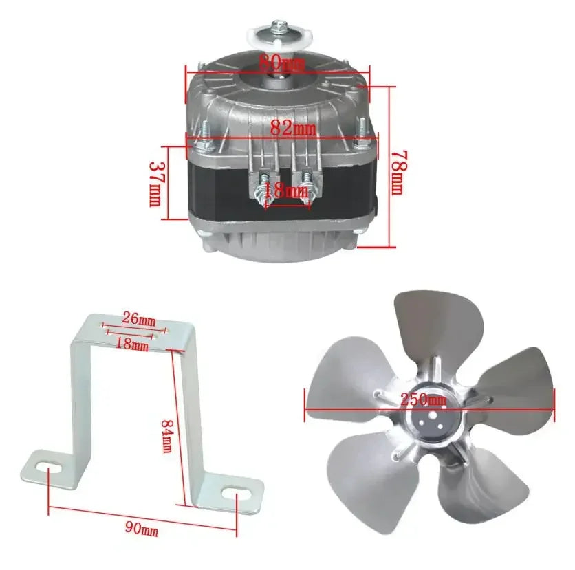 Motor de 25W 35W 40W 60W 75W 100W para resfriamento de geladeira e condensação, motor do ventilador do condensador do freezer