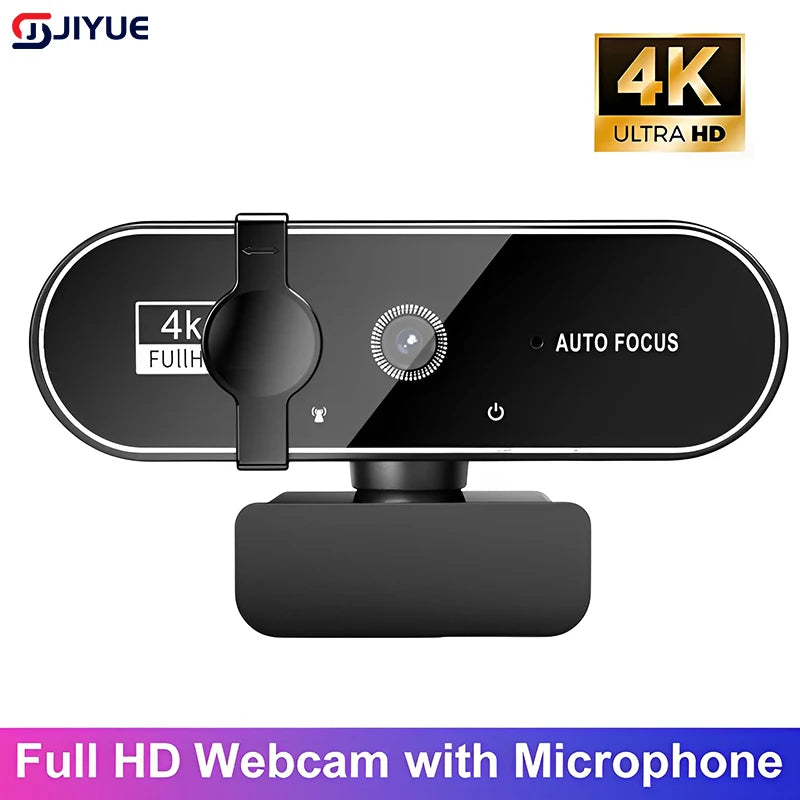 Câmera de Vídeo Webcam 4K 2K Autofoco para Streaming com Microfone Full HD 1080P Webcams para PC/Computador/Notebook