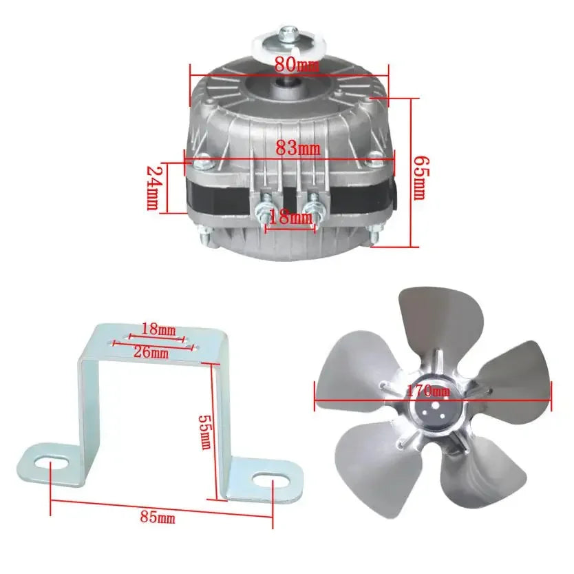 Motor de 25W 35W 40W 60W 75W 100W para resfriamento de geladeira e condensação, motor do ventilador do condensador do freezer
