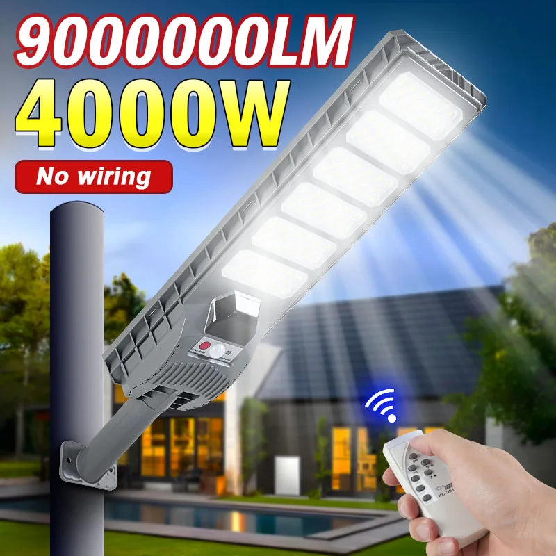 Luminária 4000W/3000W/1000W Solar para área externas à Prova d'Água com sensor de movimento.