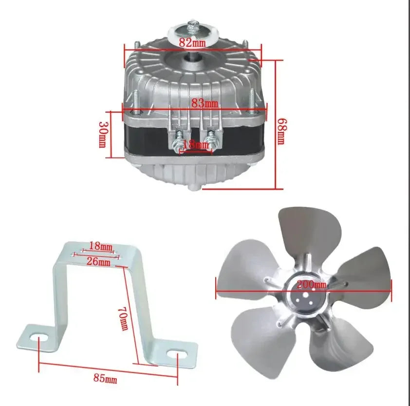 Motor de 25W 35W 40W 60W 75W 100W para resfriamento de geladeira e condensação, motor do ventilador do condensador do freezer